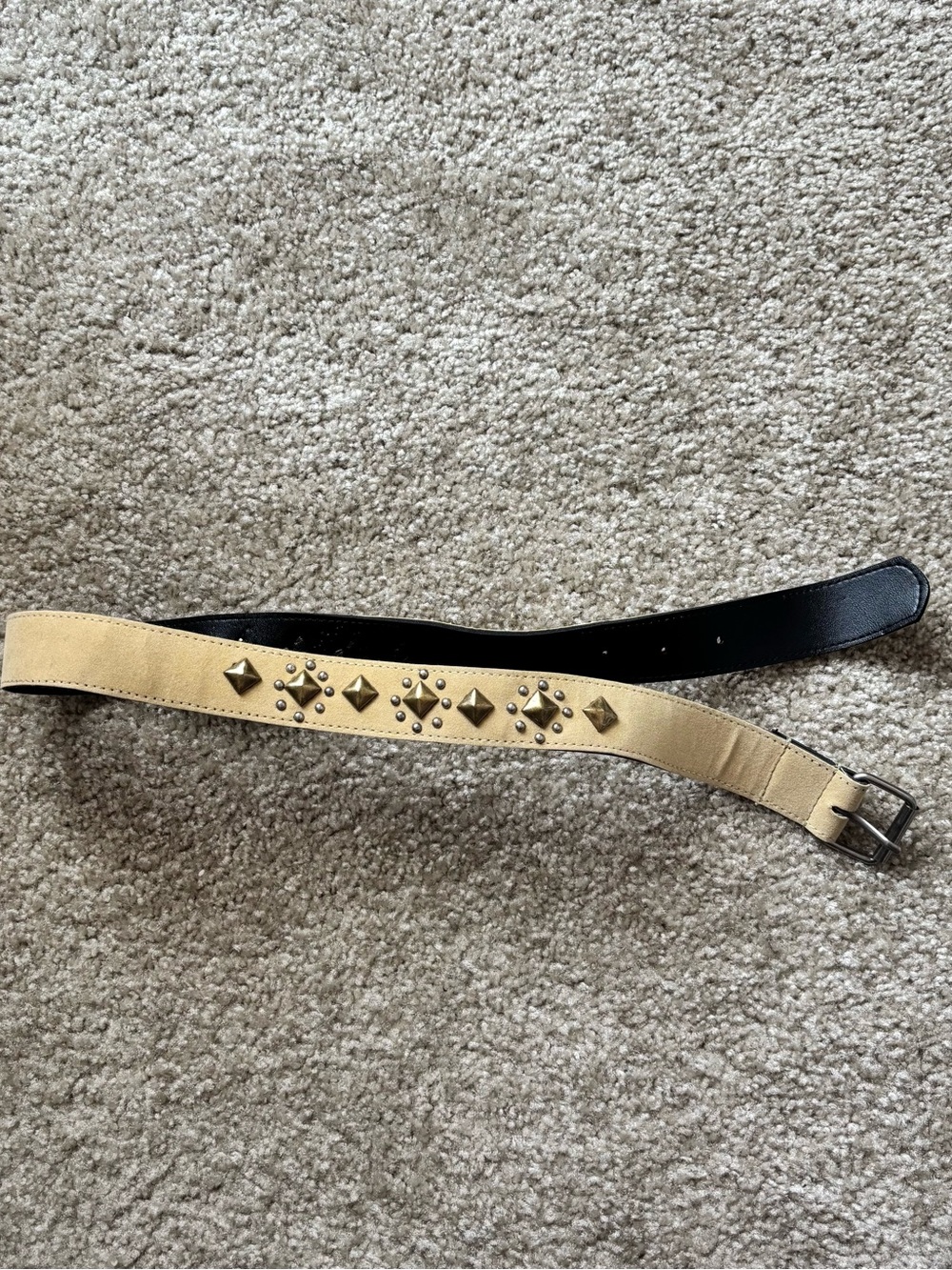 tan suede studded belt